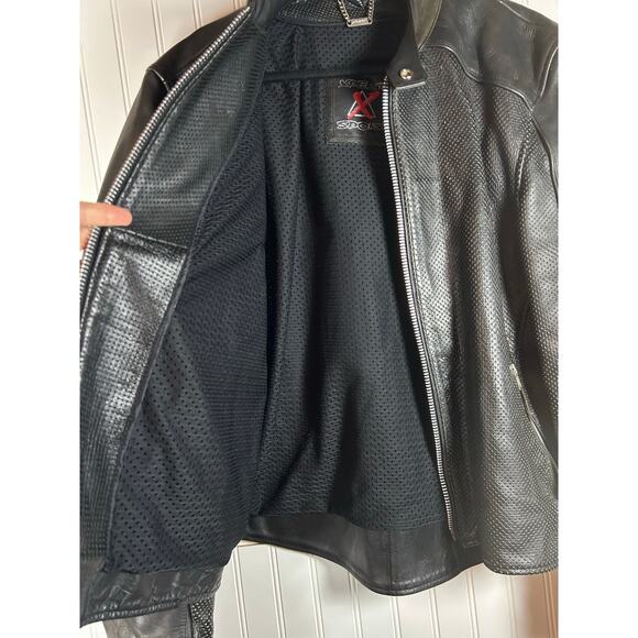 XPERT SPORT MOTORCYCLE BIKER genuine leather men’s JACKET size XL coloured back - Picture 16 of 16